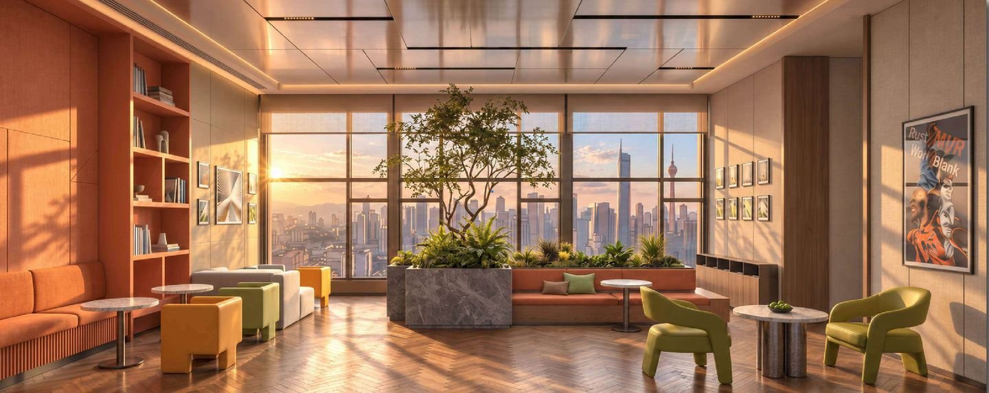 Artist's impression of the Coworking Lounge on Level 6