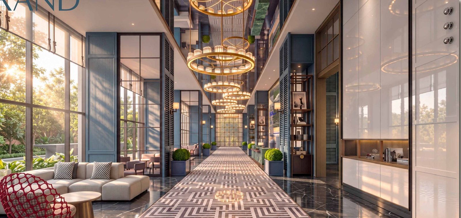 Artist's impression of the Grand Lobby at MABA Suitez