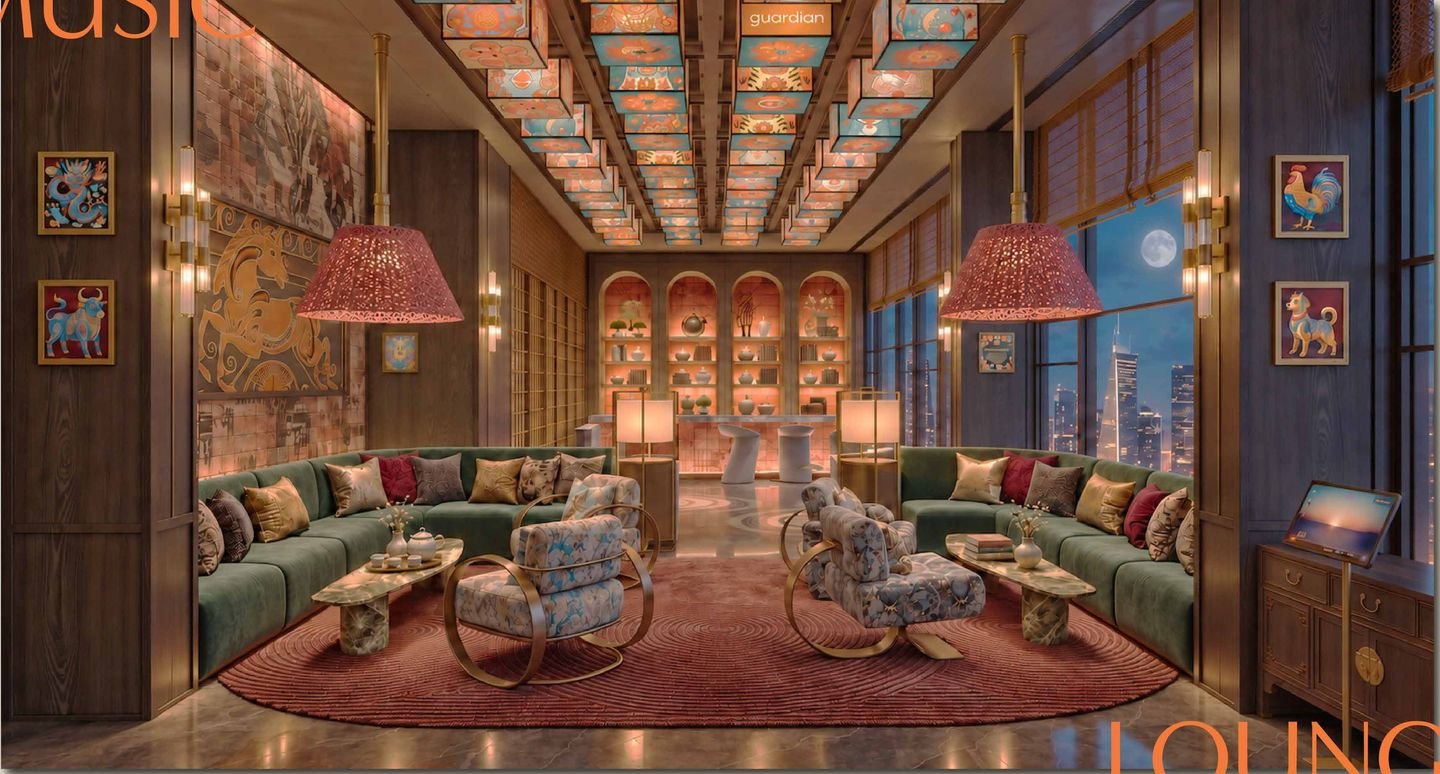 Artist's impression of the Music Lounge on Level 47, Tower B