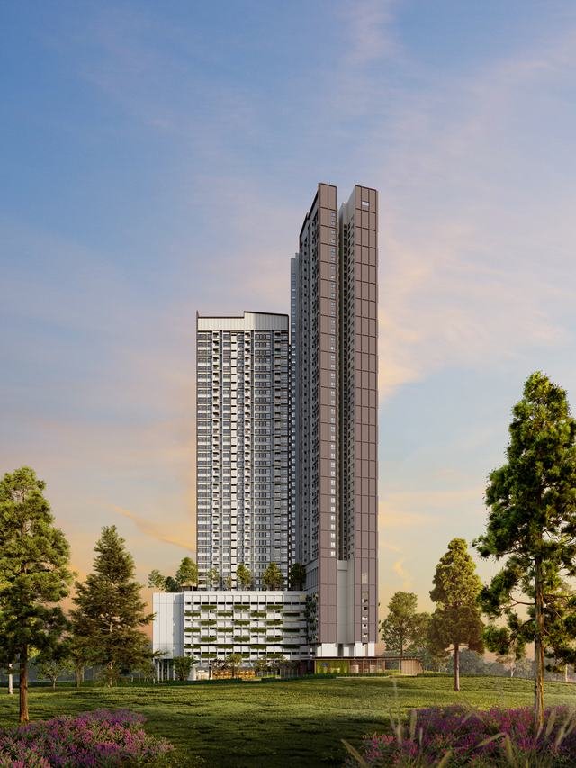 Artist's impression of The Queenswoodz from the landscaped grounds