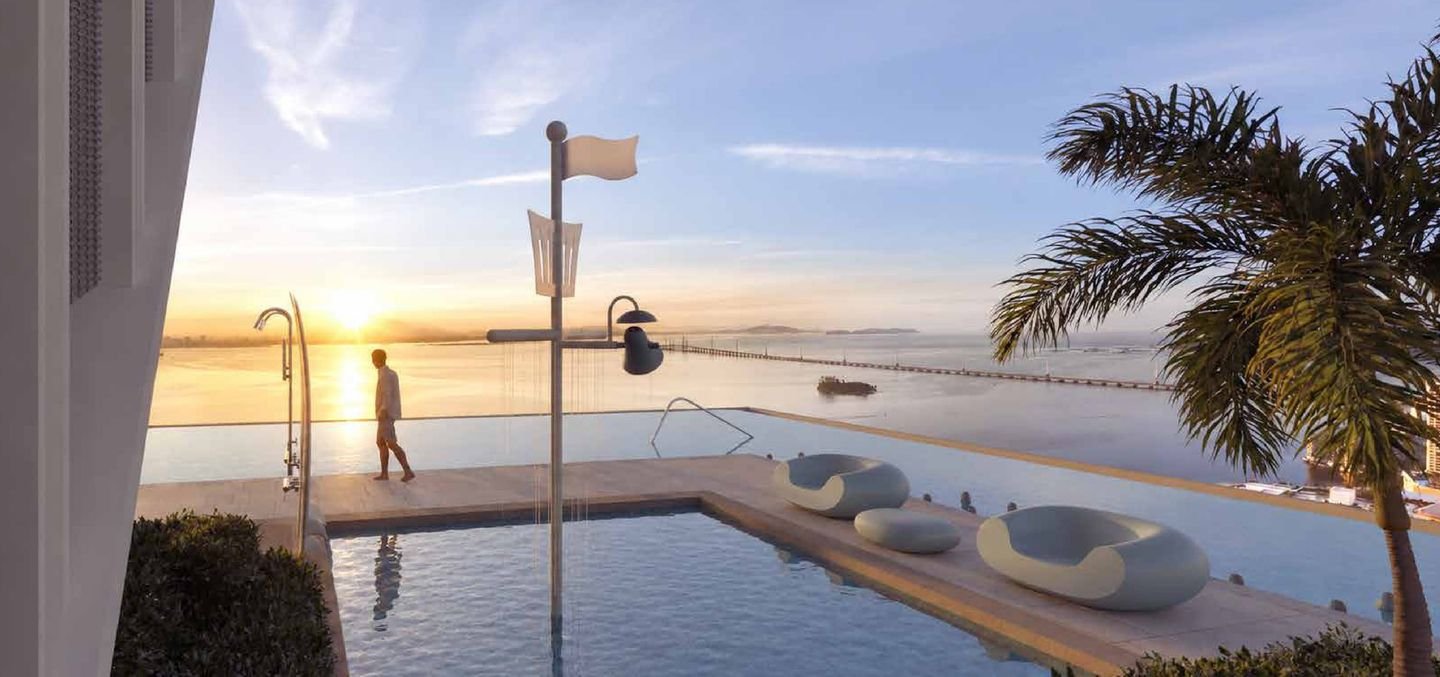 Artist's impression of the children's pool at sunset