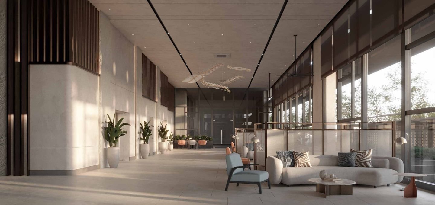 Artist's impression of the double-height lobby lounge