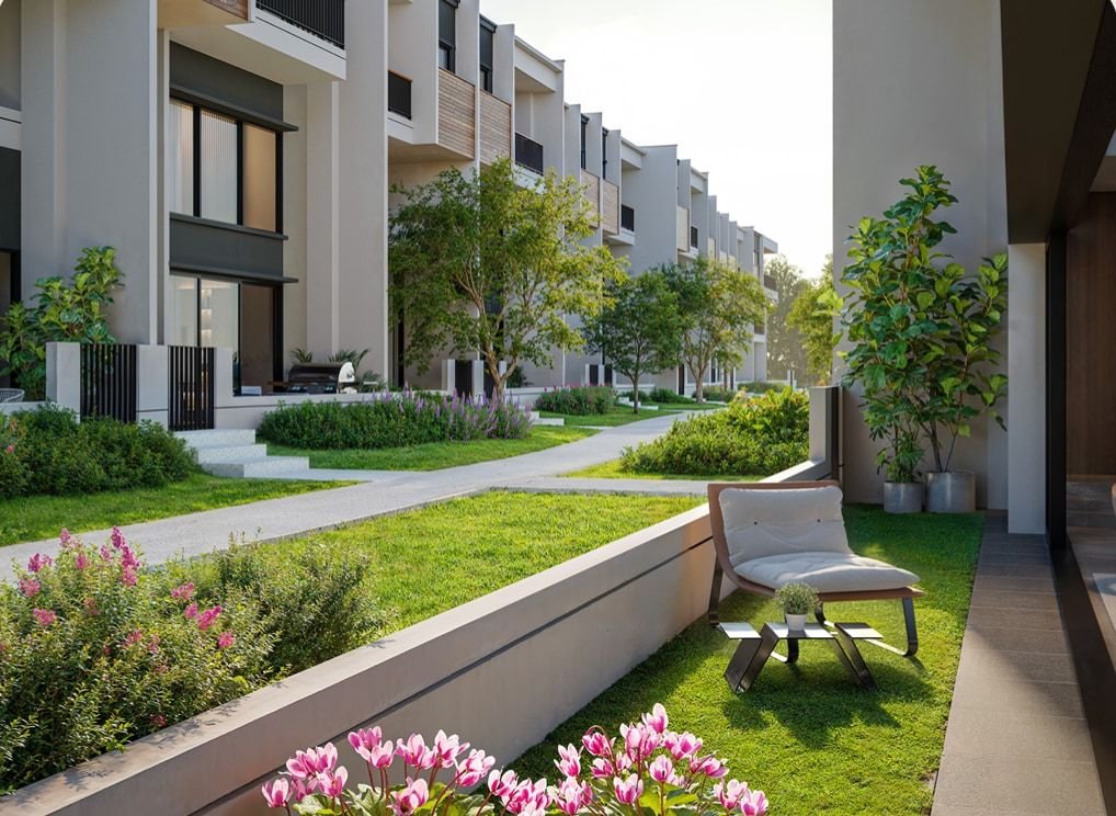 Artist's impression of a Parkhome garden terrace